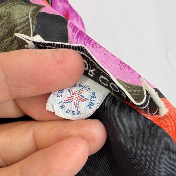 VICTOR COSTA Vintage Size 12 Floral Off Shoulder Dress Ruched Flower Multicolor - Picture 11 of 13